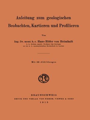cover image of Anleitung zum geologischen Beobachten, Kartieren und Profilieren